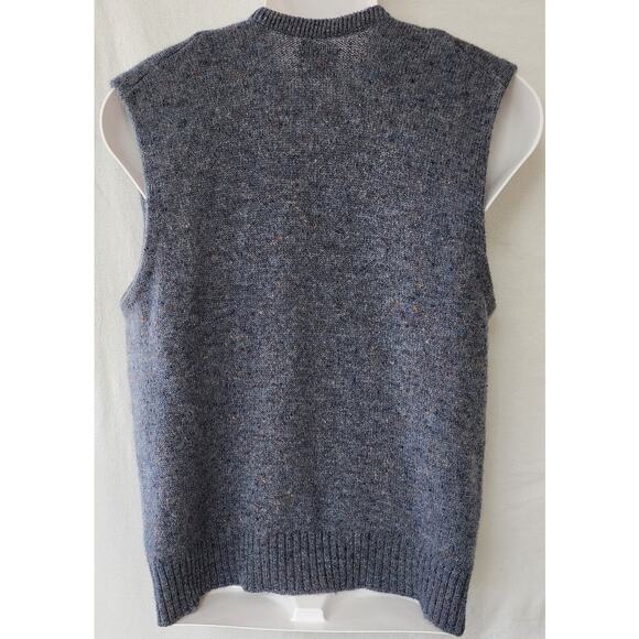 VTG Robert Bruce Wool Blend Blue Multi Color Cardigan Sleeveless Vest  Mens XL - Picture 2 of 8